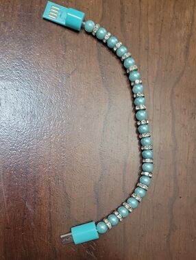 Turquoise Beaded Bracelet android Charging Cable - Women Jewelry